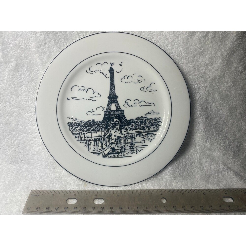 MIKASA Ultima+ HK114 Parisian Scenes Salad Plates Eiffel Tower French Set Of 2